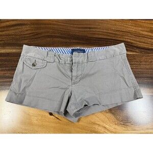 Y2K American Eagle Favorite Short Shorts Gray Chino Low Rise Women’s SZ 6